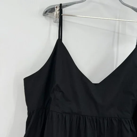 Quince Women's Black Organic Cotton Sleeveless Maxi Dress sz S NWT Pockets - Picture 3 of 7